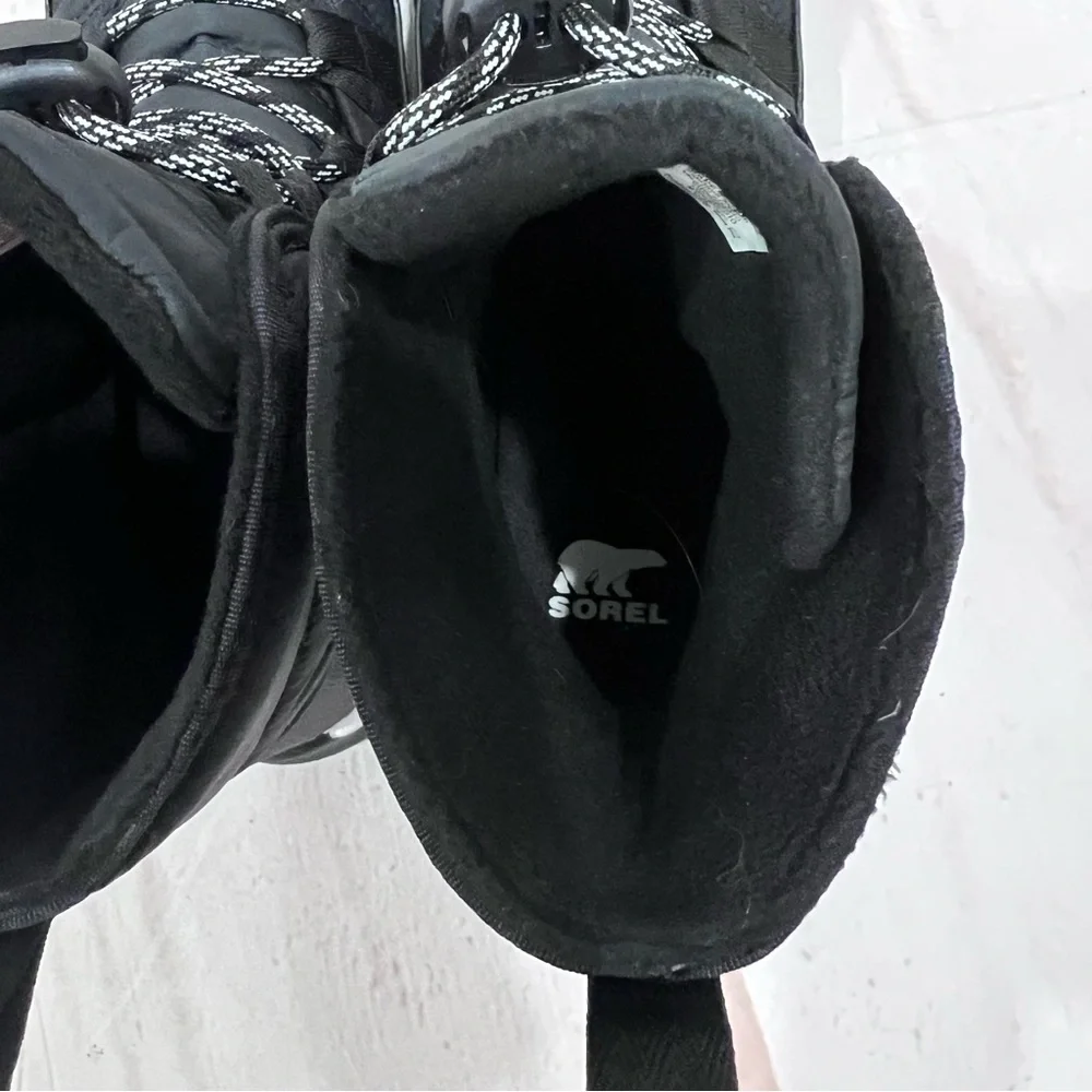 Sorel Black and White Kids Snow Boot